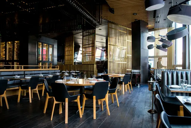 A restaurant interior; editorial photograph