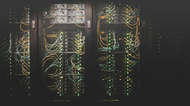 Computer server equipment; editorial photograph